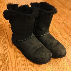 UGG Bailey Bow Stripe Black Boots- offers welcome